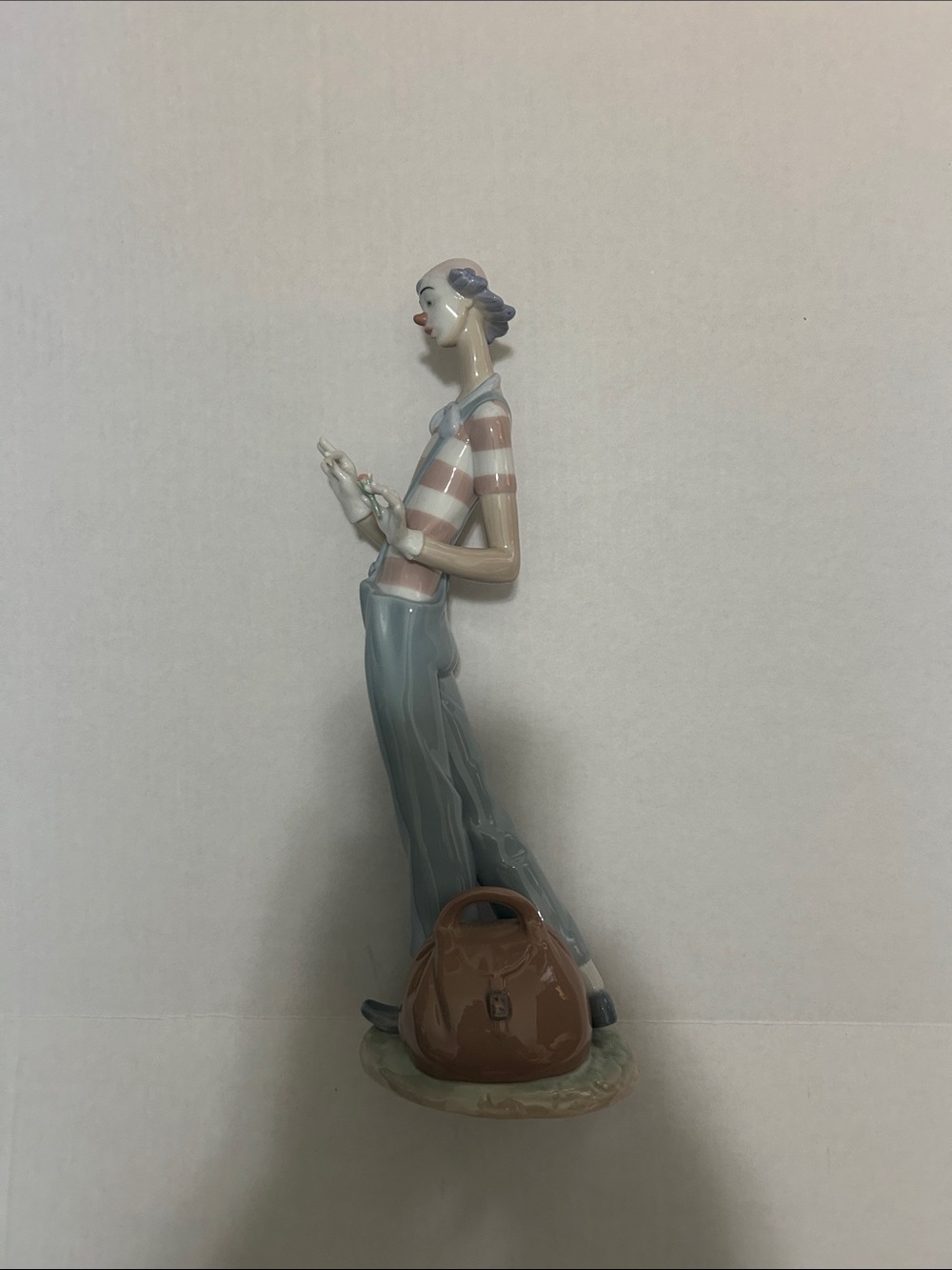 Lladro “ Clown in love “ Porcelain Figurine in Blue and Pink.  Retired.
